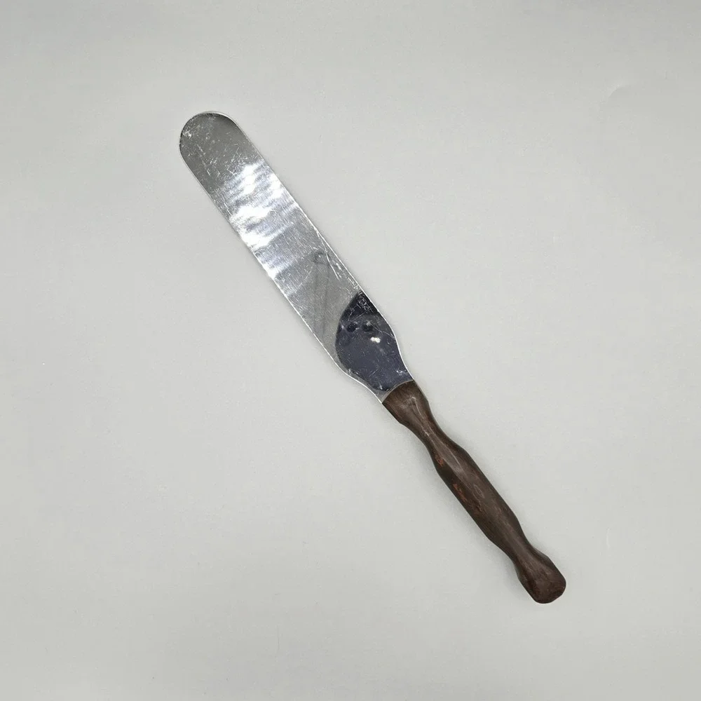 Vintage CUTCO 1028 Cake Icing‎ Spatula Spreader Knife Classic Brown Swirl Handle